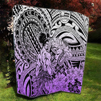 Beauty and The Warrior Polynesian Valentine Quilt Hibiscus FLowers Purple Style LT9 - Polynesian Pride