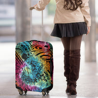 Beauty and The Warrior Polynesian Valentine Luggage Cover Hibiscus FLowers Rainbow Style LT9 - Polynesian Pride