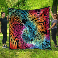 Beauty and The Warrior Polynesian Valentine Quilt Hibiscus FLowers Rainbow Style LT9 - Polynesian Pride