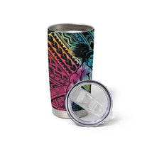 Beauty and The Warrior Polynesian Valentine Tumbler Cup Hibiscus FLowers Rainbow Style LT9 - Polynesian Pride