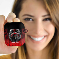 Aotearoa Bulldog Personalised AirPods Case Maori Kowhaiwhai Motif LT9 Red - Polynesian Pride