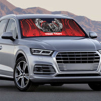 Aotearoa Bulldog Personalised Auto Sun Shade Maori Kowhaiwhai Motif - Polynesian Pride