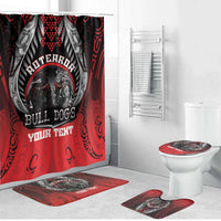 Aotearoa Bulldog Personalised Bathroom Set Maori Kowhaiwhai Motif LT9 Bathroom Set (4 pcs) Red - Polynesian Pride