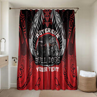 Aotearoa Bulldog Personalised Bathroom Set Maori Kowhaiwhai Motif LT9 Shower Curtain Only Red - Polynesian Pride