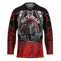 Aotearoa Bulldog Personalised Hockey Jersey Maori Kowhaiwhai Motif LT9 Unisex Red - Polynesian Pride