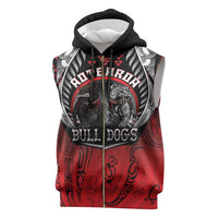 Aotearoa Bulldog Personalised Sleeveless Zip Hoodie Maori Kowhaiwhai Motif - Polynesian Pride