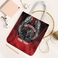 Aotearoa Bulldog Personalised Tote Bag Maori Kowhaiwhai Motif LT9 White Strap One Size Red - Polynesian Pride