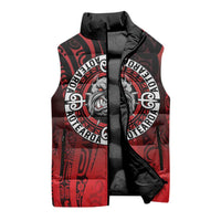 Aotearoa Bulldog Sleeveless Puffer Jacket New Zealand Kowhaiwhai Tribal - Polynesian Pride
