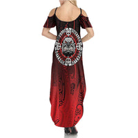Aotearoa Bulldog Summer Maxi Dress New Zealand Kowhaiwhai Tribal