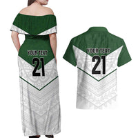 Custom New Zealand Maori Niho Taniwha Couples Matching Off Shoulder Maxi Dress and Hawaiian Shirt