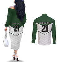 Custom New Zealand Maori Niho Taniwha Couples Matching Off The Shoulder Long Sleeve Dress and Long Sleeve Button Shirt