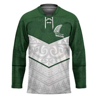 Custom New Zealand Maori Niho Taniwha Hockey Jersey LT9 Unisex Green - Polynesian Pride