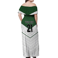 Custom New Zealand Maori Niho Taniwha Off Shoulder Maxi Dress