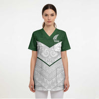 Custom New Zealand Maori Niho Taniwha Scrub Top - Polynesian Pride