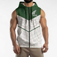 Custom New Zealand Maori Niho Taniwha Sleeveless Zip Hoodie LT9 - Polynesian Pride