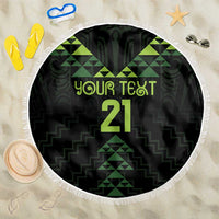 Custom New Zealand Maori Koru Koiri Motif Beach Blanket