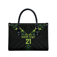 Custom New Zealand Maori Koru Koiri Motif Leather Bag - Polynesian Pride