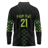 Custom New Zealand Maori Koru Koiri Motif Long Sleeve Polo Shirt