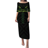 Custom New Zealand Maori Koru Koiri Motif Puletasi LT9 Long Dress Green - Polynesian Pride