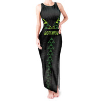 Custom New Zealand Maori Koru Koiri Motif Tank Maxi Dress LT9 Women Green - Polynesian Pride