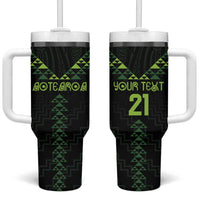 Custom New Zealand Maori Koru Koiri Motif Tumbler With Handle