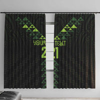Custom New Zealand Maori Koru Koiri Motif Window Curtain LT9 With Hooks Green - Polynesian Pride