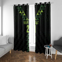 Custom New Zealand Maori Koru Koiri Motif Window Curtain LT9 With Grommets Green - Polynesian Pride