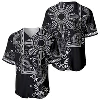 Filipino Sun Tribal Tattoo Baseball Jersey Philippines Inspired Barong Simple Black