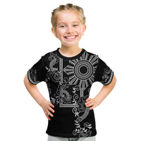 Filipino Sun Tribal Tattoo Kid T Shirt Philippines Inspired Barong Simple Black