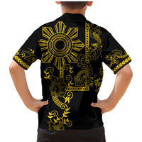 Filipino Sun Tribal Tattoo Family Matching Mermaid Dress and Hawaiian Shirt Philippines Inspired Barong Simple Gold