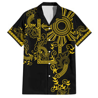 Filipino Sun Tribal Tattoo Hawaiian Shirt Philippines Inspired Barong Simple Gold LT9 Gold - Polynesian Pride