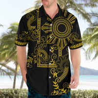 Filipino Sun Tribal Tattoo Hawaiian Shirt Philippines Inspired Barong Simple Gold LT9 - Polynesian Pride