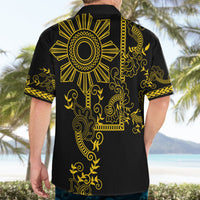 Filipino Sun Tribal Tattoo Hawaiian Shirt Philippines Inspired Barong Simple Gold LT9 - Polynesian Pride