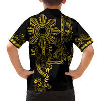 Filipino Sun Tribal Tattoo Hawaiian Shirt Philippines Inspired Barong Simple Gold LT9 - Polynesian Pride