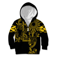 Filipino Sun Tribal Tattoo Kid Hoodie Philippines Inspired Barong Simple Gold
