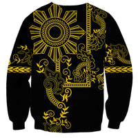 Filipino Sun Tribal Tattoo Sweatshirt Philippines Inspired Barong Simple Gold