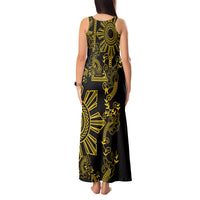 Filipino Sun Tribal Tattoo Tank Maxi Dress Philippines Inspired Barong Simple Gold LT9 - Polynesian Pride