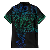 Filipino Sun Tribal Tattoo Hawaiian Shirt Philippines Inspired Barong Blue Art LT9 - Polynesian Pride