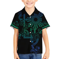 Filipino Sun Tribal Tattoo Hawaiian Shirt Philippines Inspired Barong Blue Art LT9 - Polynesian Pride