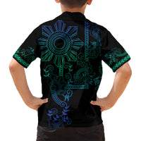 Filipino Sun Tribal Tattoo Hawaiian Shirt Philippines Inspired Barong Blue Art LT9 - Polynesian Pride