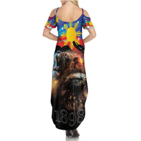 Philippines Lion and Eagle 1898 Summer Maxi Dress Pilipinas Maligayang Araw ng Kalayaan LT9 - Polynesian Pride