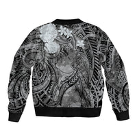 Pacific Beauty Girl Bomber Jacket Black Polyneisan Tribal Vintage Motif LT9 - Polynesian Pride
