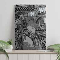 Pacific Beauty Girl Canvas Wall Art Black Polyneisan Tribal Vintage Motif LT9 - Polynesian Pride