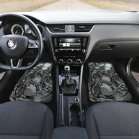 Pacific Beauty Girl Car Mats Black Polyneisan Tribal Vintage Motif LT9 Set 2pcs - Front Black - Polynesian Pride