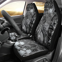 Pacific Beauty Girl Car Seat Cover Black Polyneisan Tribal Vintage Motif