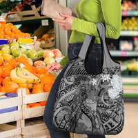 Pacific Beauty Girl Grocery Bag Black Polyneisan Tribal Vintage Motif LT9 - Polynesian Pride