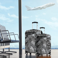 Pacific Beauty Girl Luggage Cover Black Polyneisan Tribal Vintage Motif