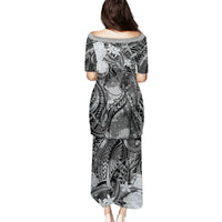 Pacific Beauty Girl Puletasi Black Polyneisan Tribal Vintage Motif LT9 - Polynesian Pride