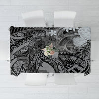 Pacific Beauty Girl Tablecloth Black Polyneisan Tribal Vintage Motif LT9 Black - Polynesian Pride