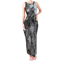 Pacific Beauty Girl Tank Maxi Dress Black Polyneisan Tribal Vintage Motif LT9 Women Black - Polynesian Pride